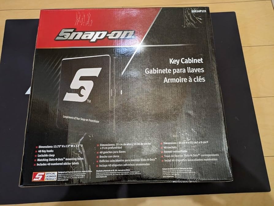 Snap-on 鍵キャビネット SSX16P 40個収納可能 スチール製 黒 Snap-on 鍵キャビネット SSX16P 40個収納可能 スチール製 黒